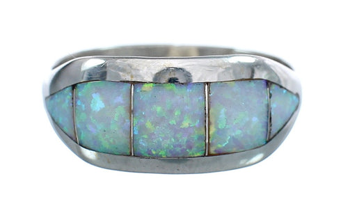 Native American Zuni Opal Sterling Silver Ring Size 7-3/4 AX124917